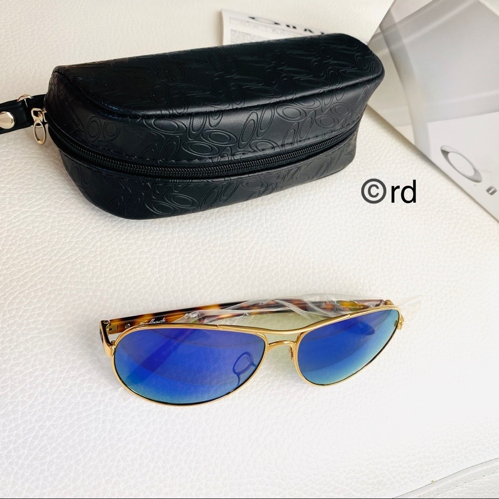 Oakley Aviator Polarized Blue Gold Sunglasses - Picture 6 of 15